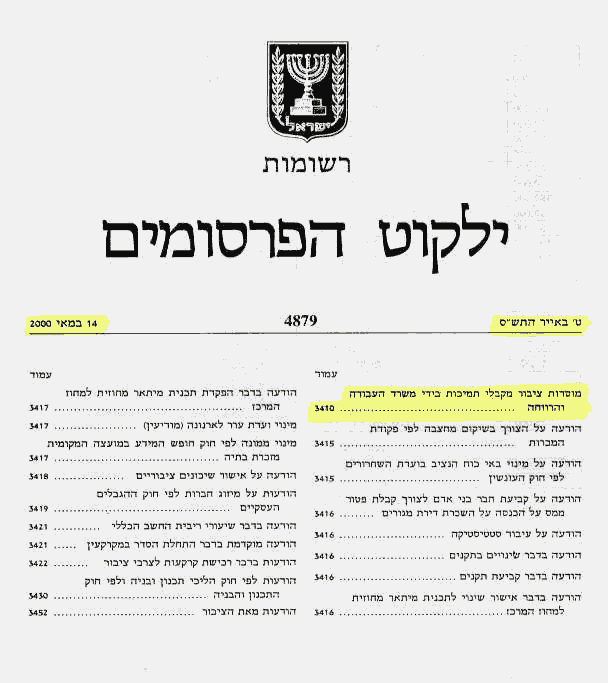 Money from misrad ha'avoda ve'harevacha to Yeshivot